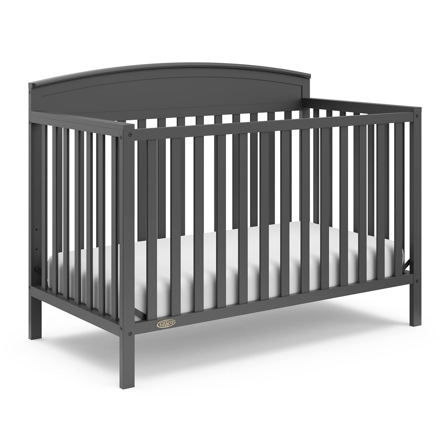 Graco Benton 5-in-1 Convertible Crib (Gray) – GREENGUARD Gold Certified, Converts from Baby Crib to