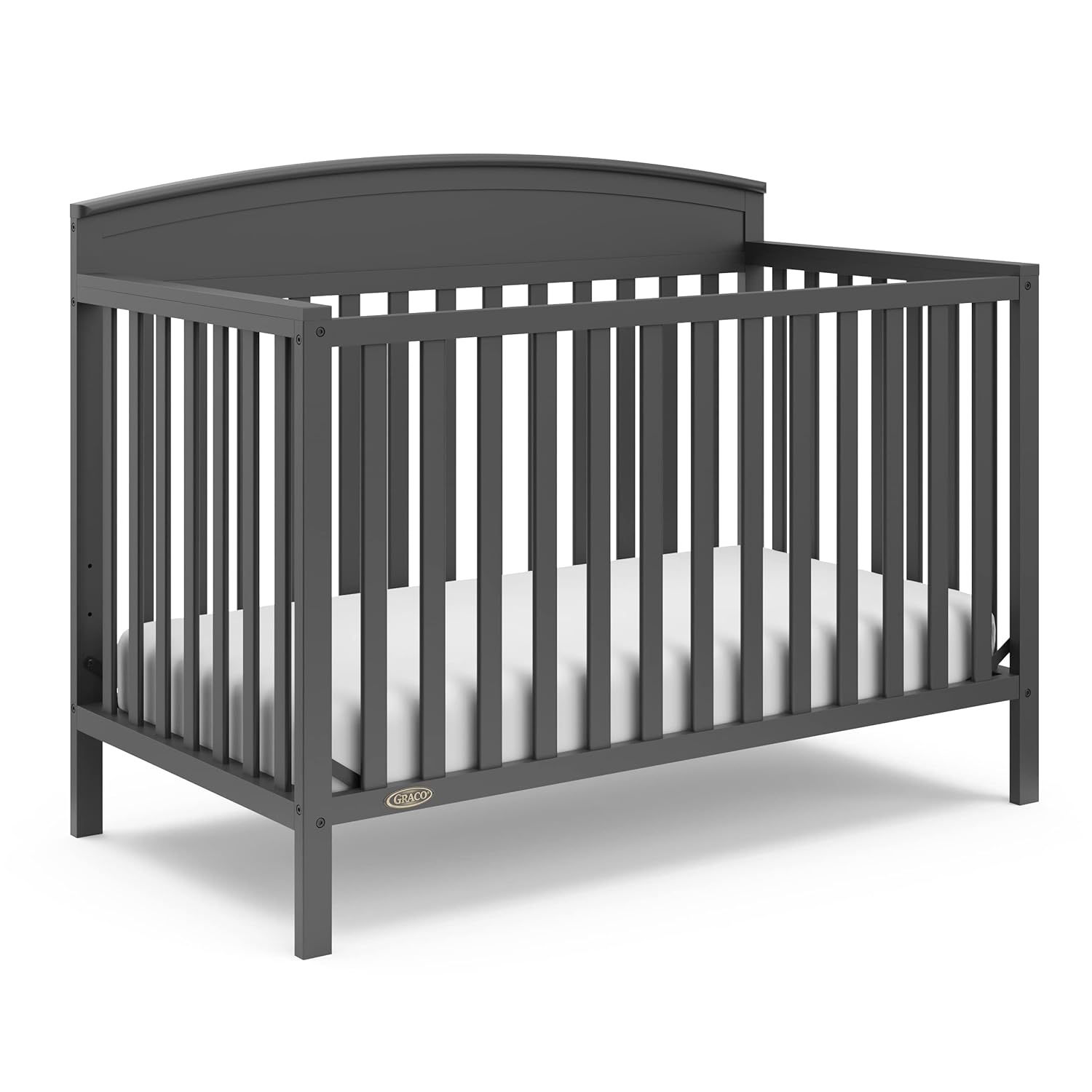 Graco Benton 5-in-1 Convertible Crib (Gray) – GREENGUARD Gold Certified, Converts from Baby Crib to