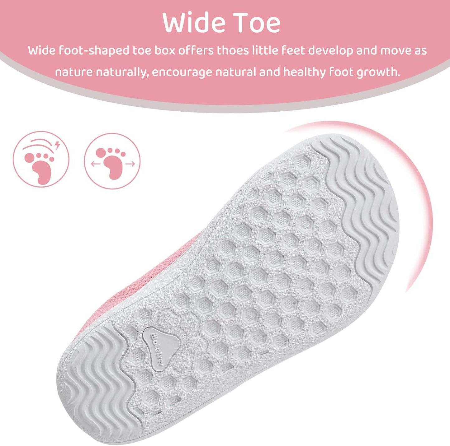 WateLves Toddler Little Kids Wide Barefoot Shoes The First Walking Shoes Girls Boys Breathable Zero