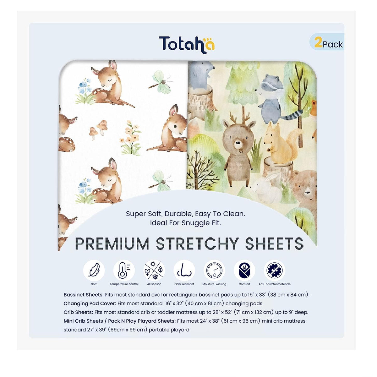 TotAha Premium Stretchy Changing Pad Cover, Buttery Soft Diaper Changing Pad Covers for Girls Boys
