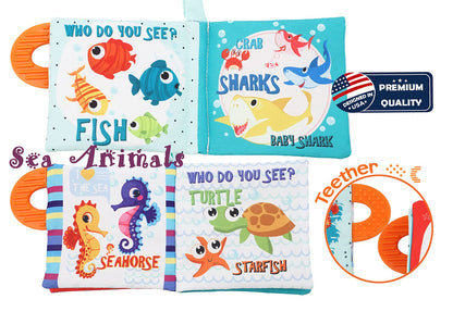 High Contrast Baby Books, Black and White Cloth Crinkle Books for Babies Infant Toys 0-3-6-12-18