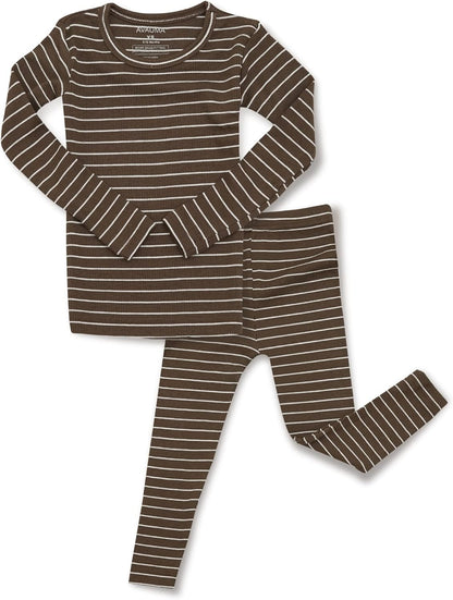 AVAUMA Stripe Pattern Baby Boys Girls Pajama Set Kids Toddler Snug fit Ribbed Sleepwear pjs for