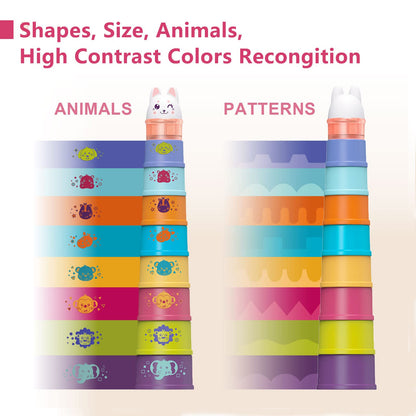 LTKFFFdp Baby Stacking Toys for Toddlers 1-3, Nesting Cups Shape Sorter for Infant 6 to 12-18