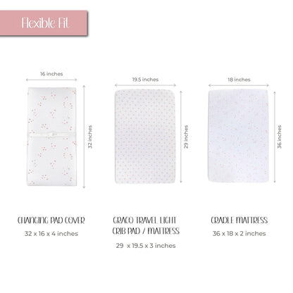 Changing Pad Cover - Cradle Sheet 100% Jersey Cotton 2 Pack for Baby Girl-Dusty Rose and Mauve Pink