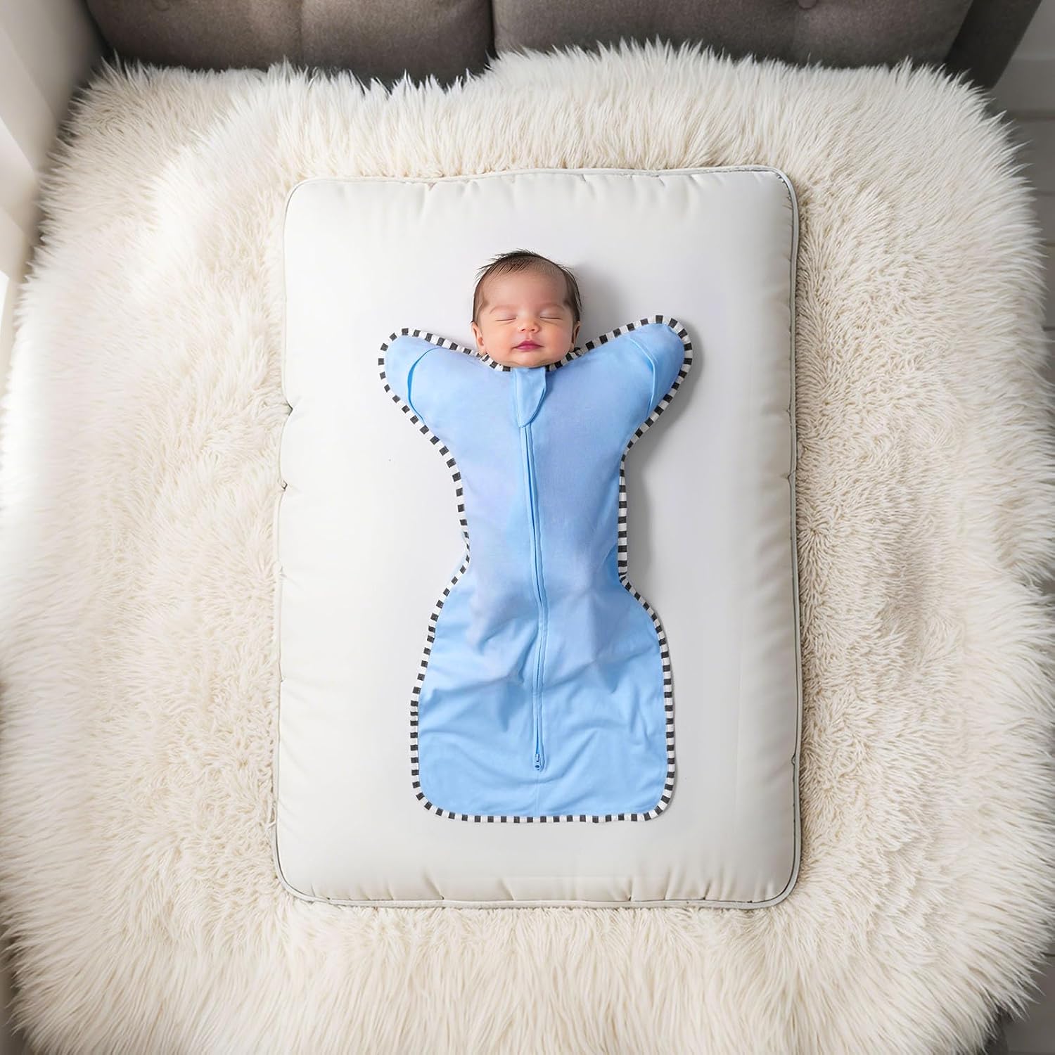 Transition Swaddle, 2 Pack 100% Cotton Baby Sleep Sack, 2-Way Zipper Infant Arm Up Swaddle for