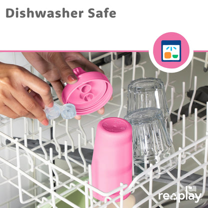 Re-Play Spill-Proof Sippy Cups for Toddlers - Kids Reusable 10 Oz Set of 3, Dishwasher & Microwave