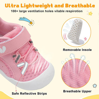 FEETCITY Wide Baby Shoes Boys Girls Baby Barefoot Shoes Breathable Infant Walking Shoe Crib Sock