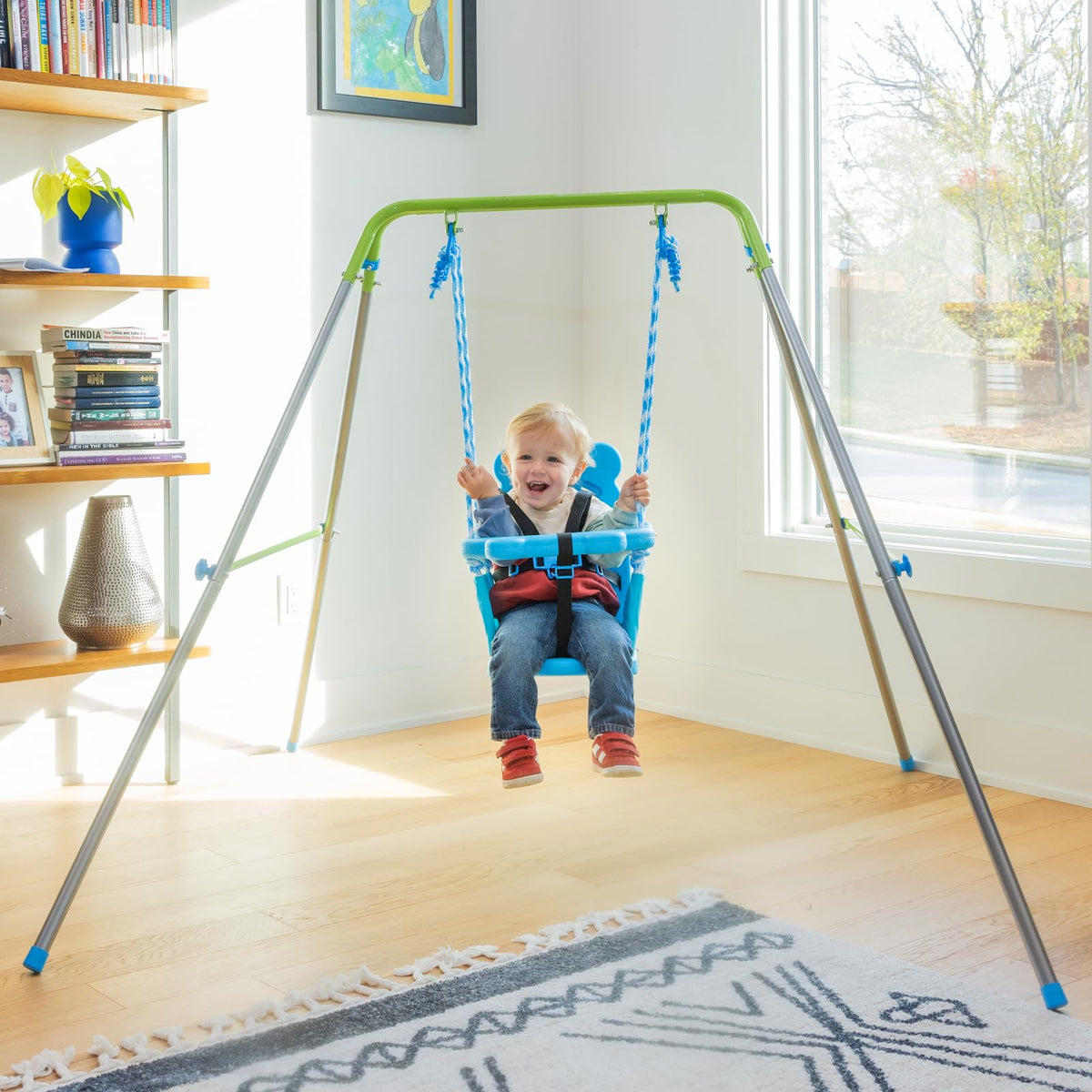Sportspower My 1st Toddler Swing - Heavy-Duty Baby Indoor/Outdoor Swing Set with Safety Harness