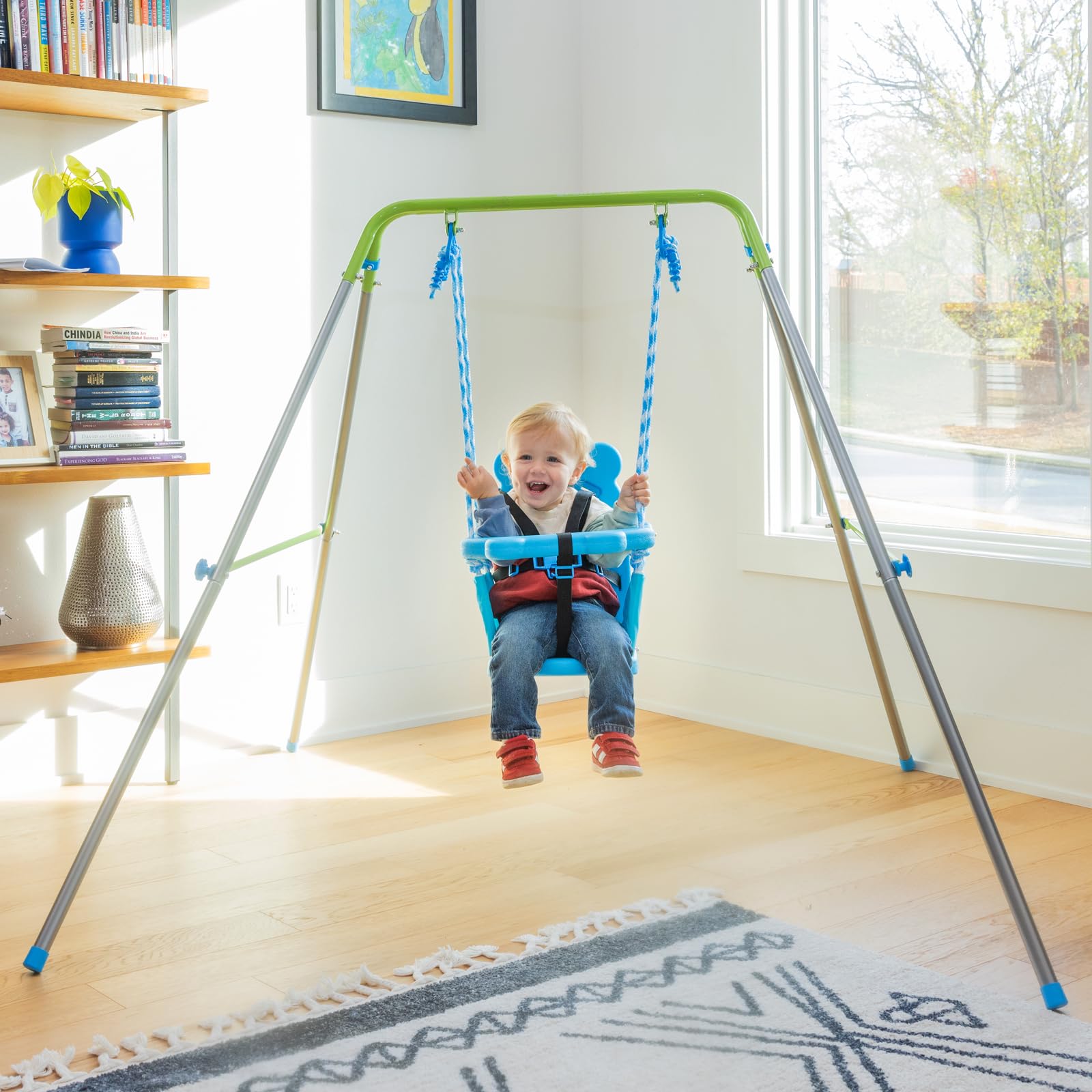 Sportspower My 1st Toddler Swing - Heavy-Duty Baby Indoor/Outdoor Swing Set with Safety Harness