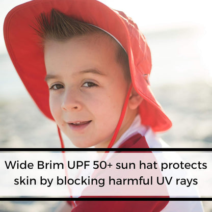 SwimZip Wide Brim Sun Hat | UPF 50+ Protection for Baby, Toddler, and Kids