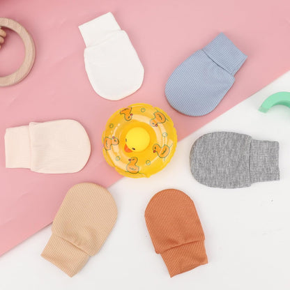 BQUBO 6 Pairs Newborn Baby Boys Girls Mittens 0-6 Months Unisex-Baby Infant Mittens Elastic No
