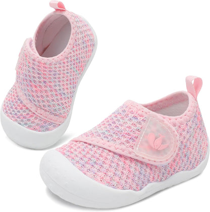 FEETCITY Baby First Walking Shoes Wide Baby Shoes Infant Sneakers Newborn Crib Shoe Barefoot