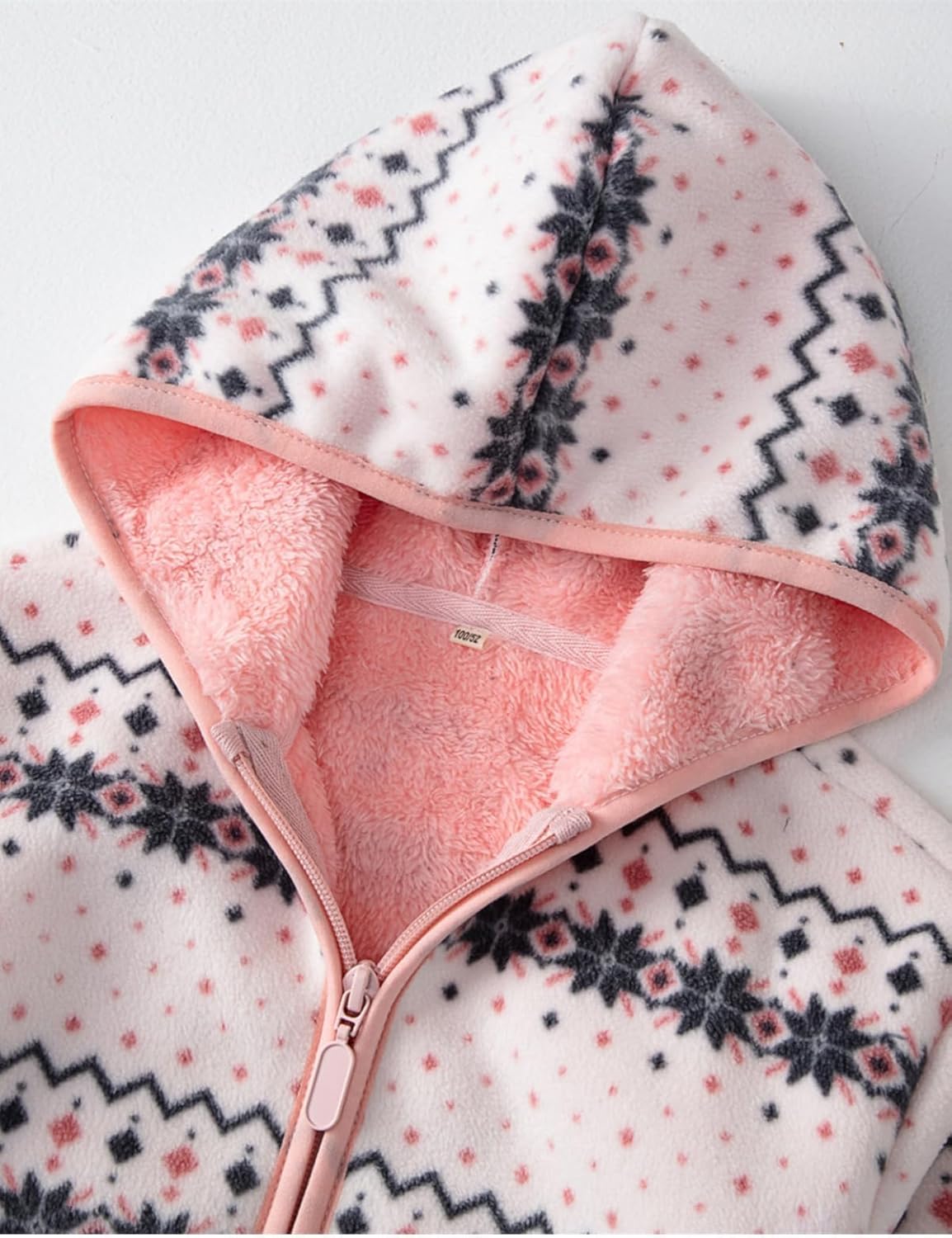 Toddler Printed Polar Fleece hooded Jacket Baby Boys Girls Kids Winter Warm Spring Autumn Outerwear