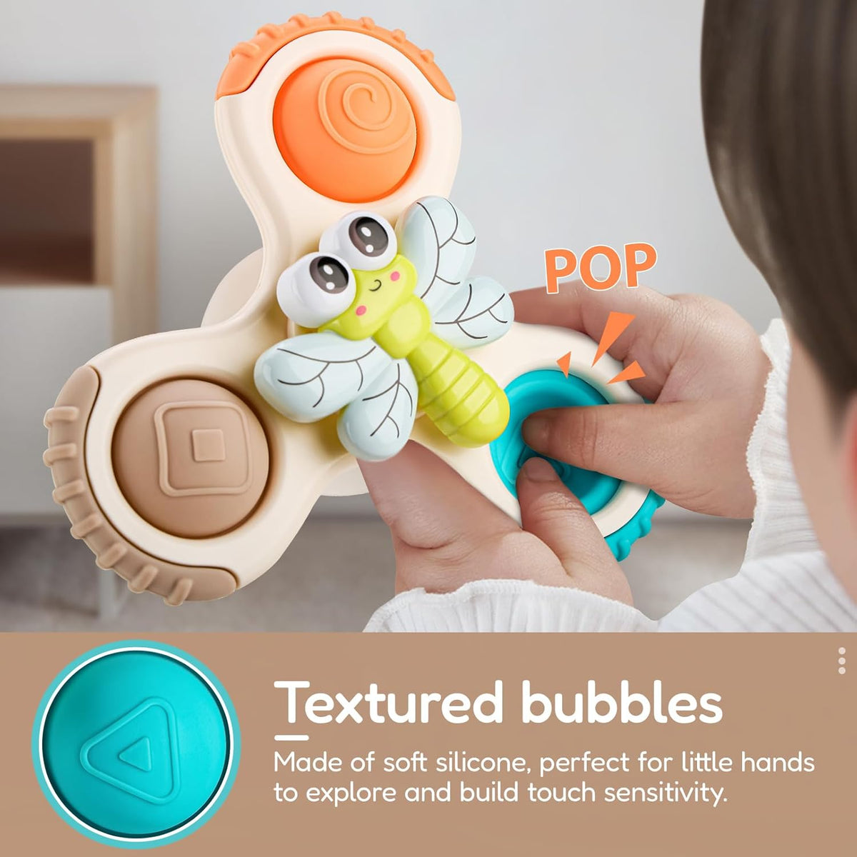 ALASOU 3PCS Pop Suction Cup Spinner Toys for 1 Year Old Boy Girl|Novelty Spinning Tops Toddler Toys