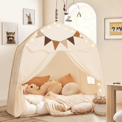 Little Dove Large Kids Play Tent with Star Lights & Flags, Portable & Foldable Teepee Tents, Dome