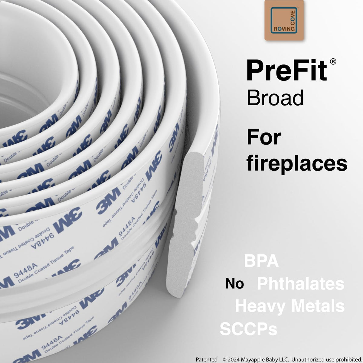 Roving Cove PreFit (Broad) Fireplace Edge Corner Protector (Extra Wide 9ft Edge 2 Corners), Baby