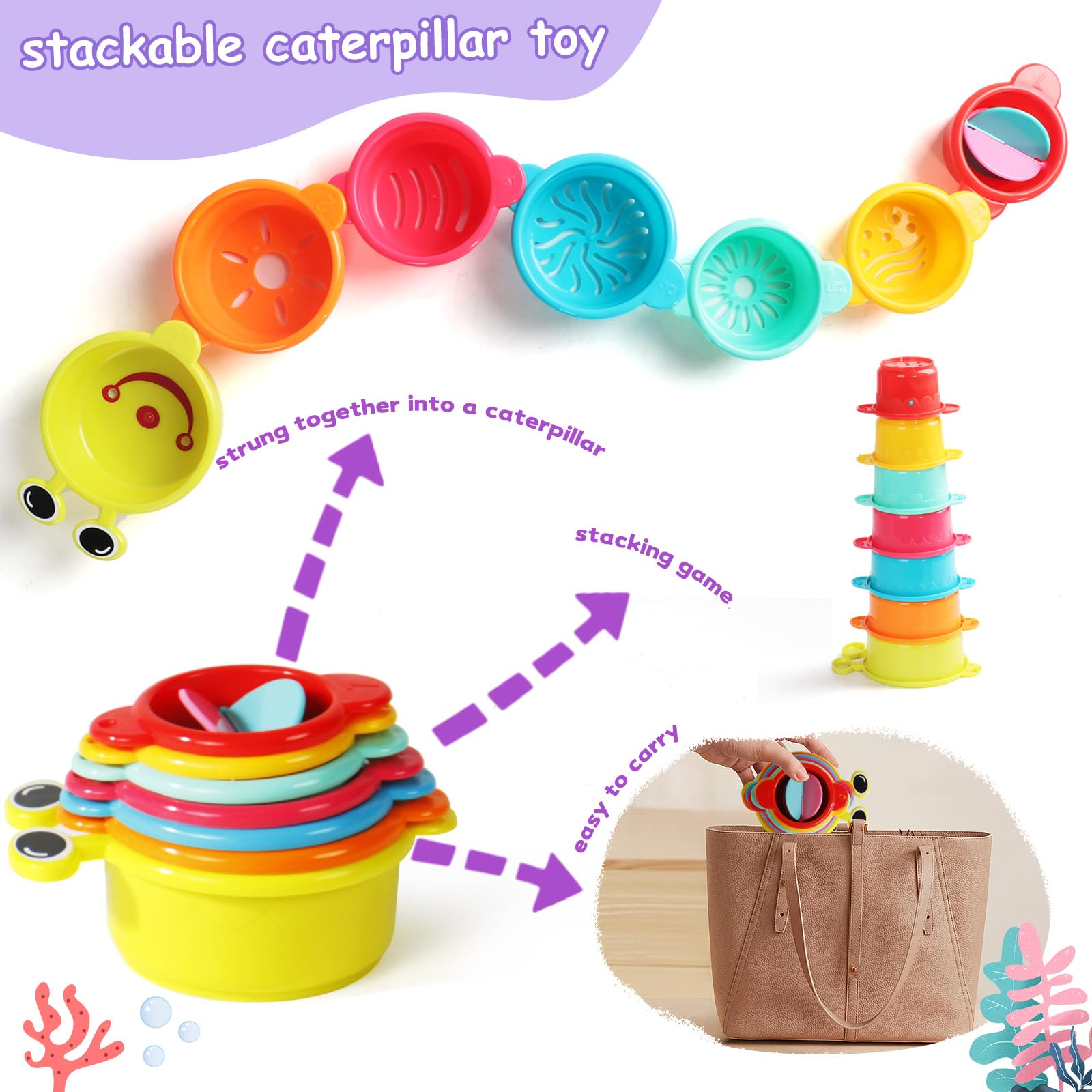 11PCS Baby Bath Toys for Kids Ages 1-3, Toddler Water Table Pool Beach Toys