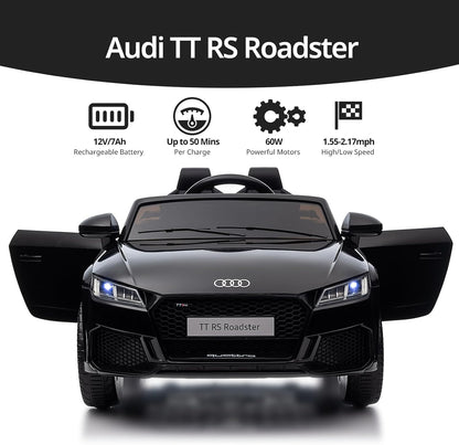 Licensed Audi Electric Kids Car, 12V Kids Ride-on Toy Car for Toddlers w/Remote - Black