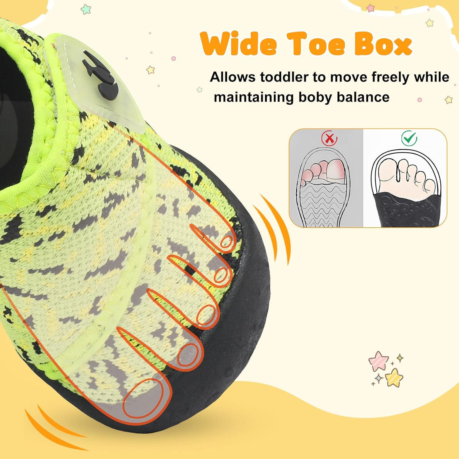 FEETCITY Baby First Walking Shoes Wide Baby Shoes Infant Sneakers Newborn Crib Shoe Barefoot