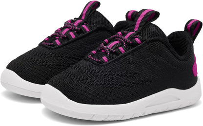 MORENDL Toddler Slip On Sneakers Baby Walking Shoes Non-Slip Breathable Unisex Pink Mesh Lace-Up