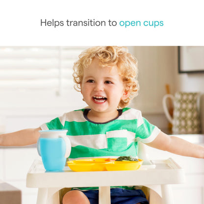 Munchkin® Miracle® 360 Trainer Sippy Cup with Handles, Spill Proof, 7 Ounce, 2 Pack, Green/Blue