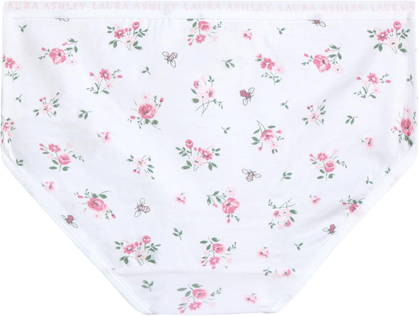 Laura Ashley Girls Underwear - 5 Pack Soft Stretch Breathable Panties for Girls - Lightweight