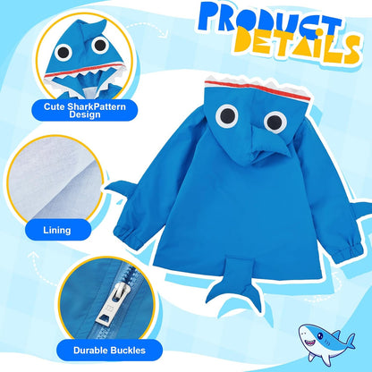 2 Pcs Toddler Raincoat Rain Boots Set Kids Baby Cartoon Hoodie Zipper Jacket Short Rain Shoes for
