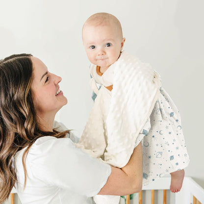 Konssy Baby Blankets for Unisex Boys Girls, Super Soft Nursery Minky Blankets with Muslin Cotton