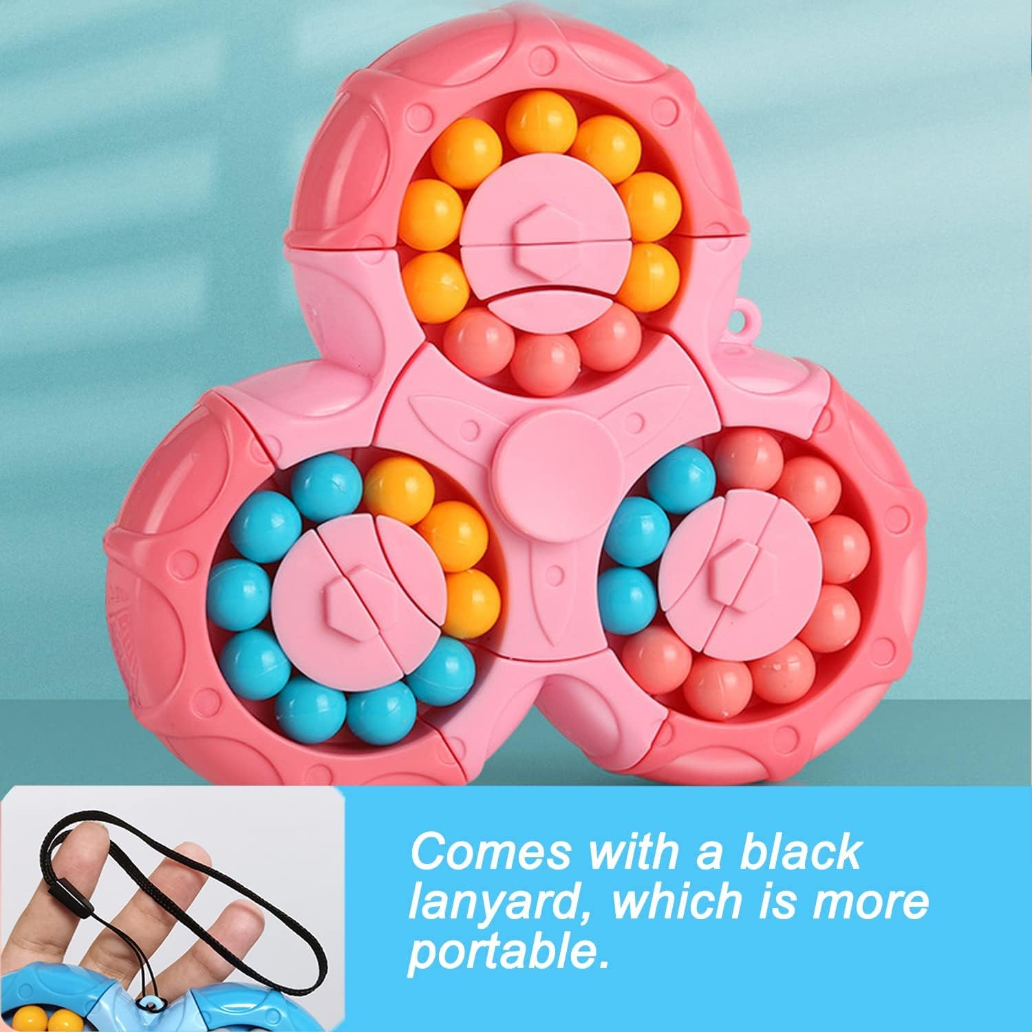 Magic Bean Rotating Brain Teaser Finger Puzzle Toy,Boys Girls Handheld Spinner Stress Anxiety