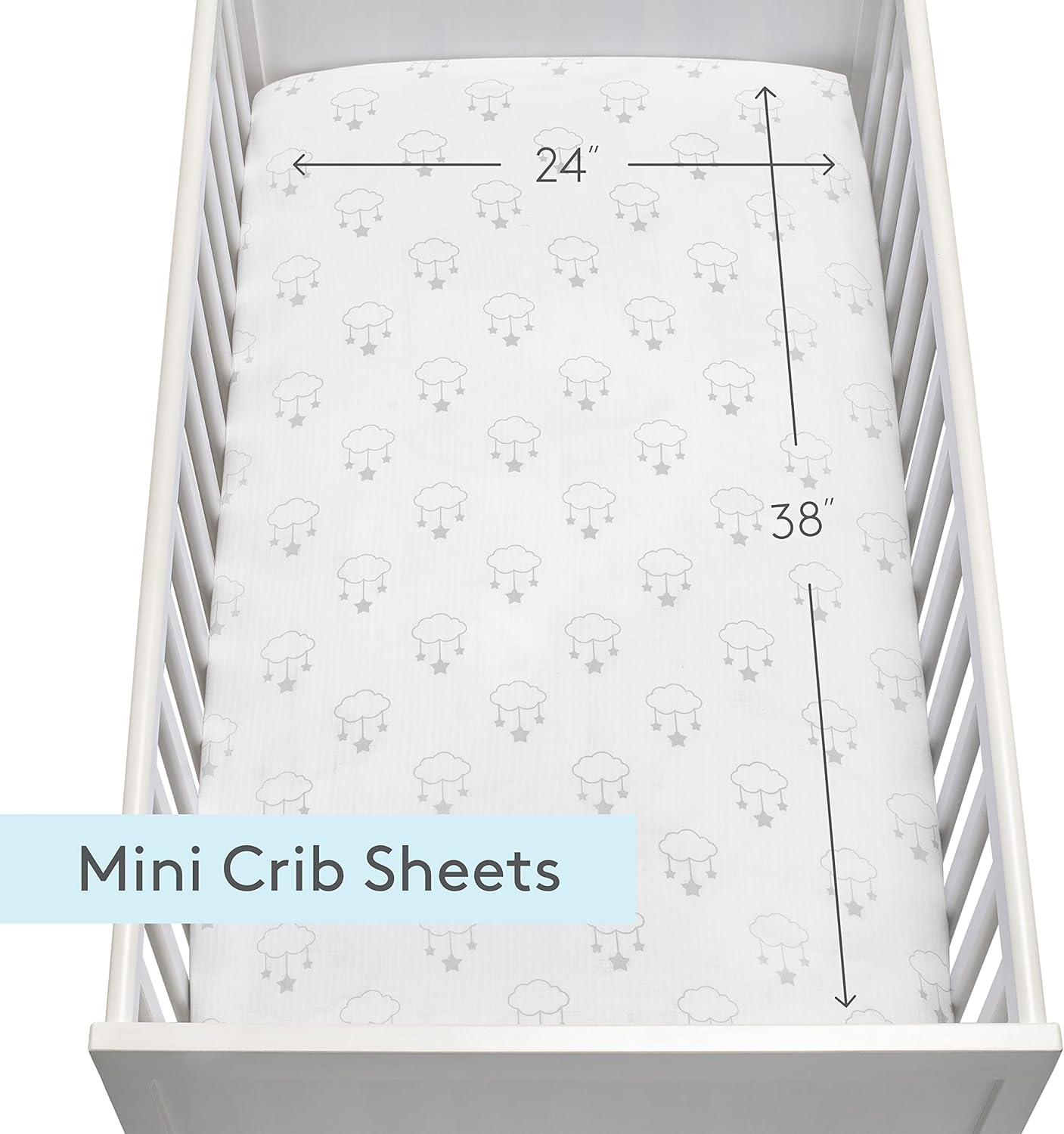 Newton Baby Mini Crib Fitted Sheets (2-Pack) | Organic Muslin Cotton, Breathable & Soft Baby