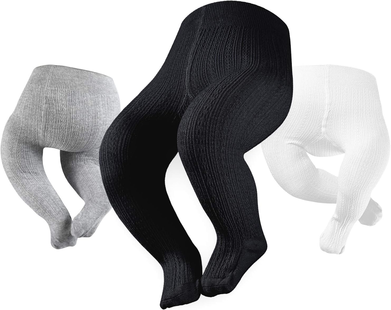Petrass Baby Girls Cable Knitted Tights Infant Full-Footed Seamless Cotton Tights New-born Girls