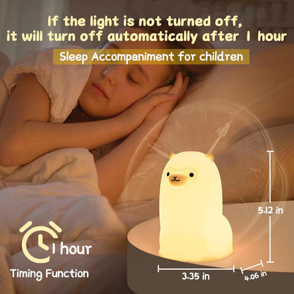 Tremdwoto Alpaca Night Light for Kids，7 Color Baby Nightlight with Touch Control & 1H Timer