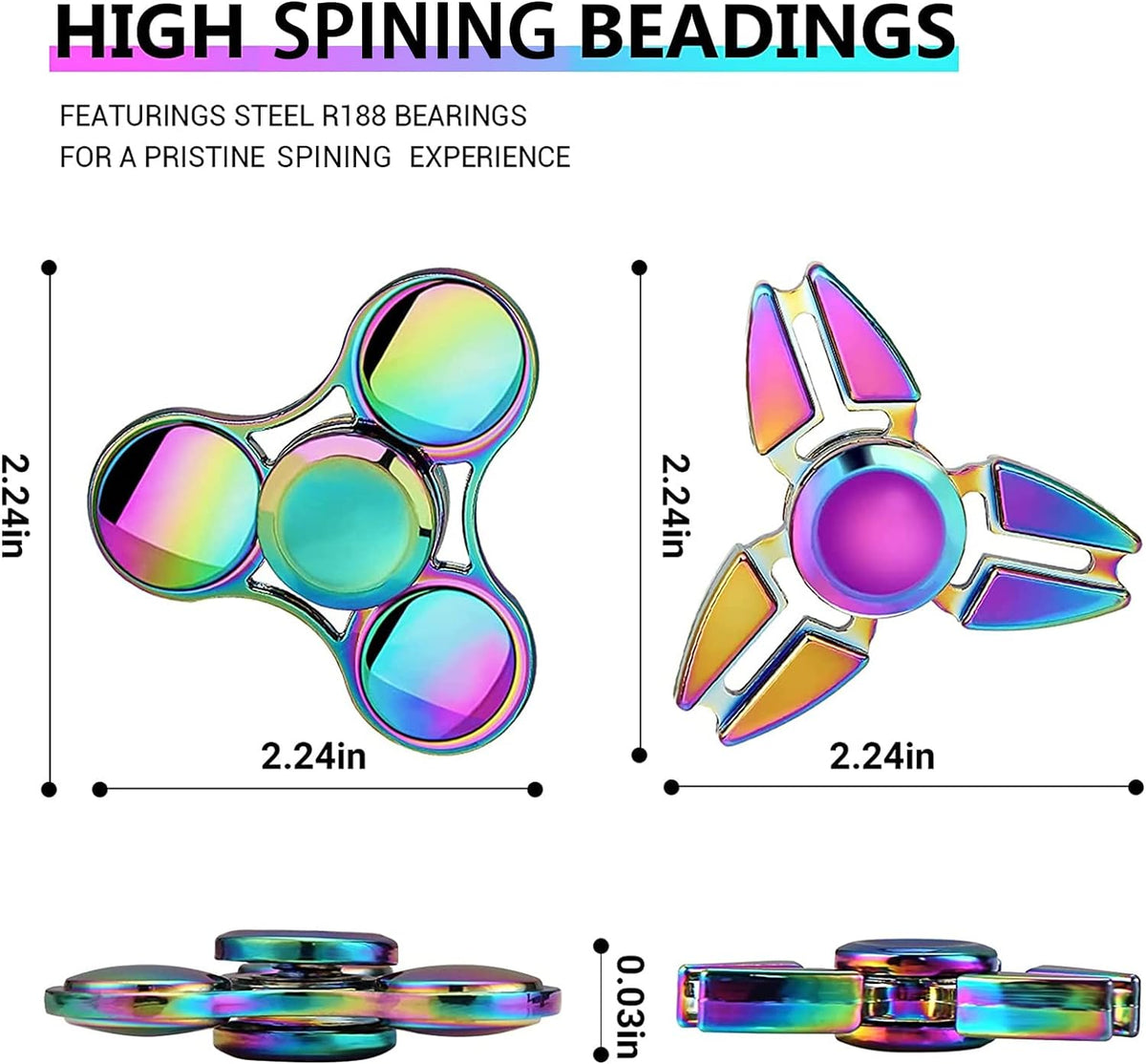 SCIONE Metal Fidget Spinner for Kid Adult,Sensory Hand Fidget Toy 7 Pack-Anxiety Toys Stress Relief