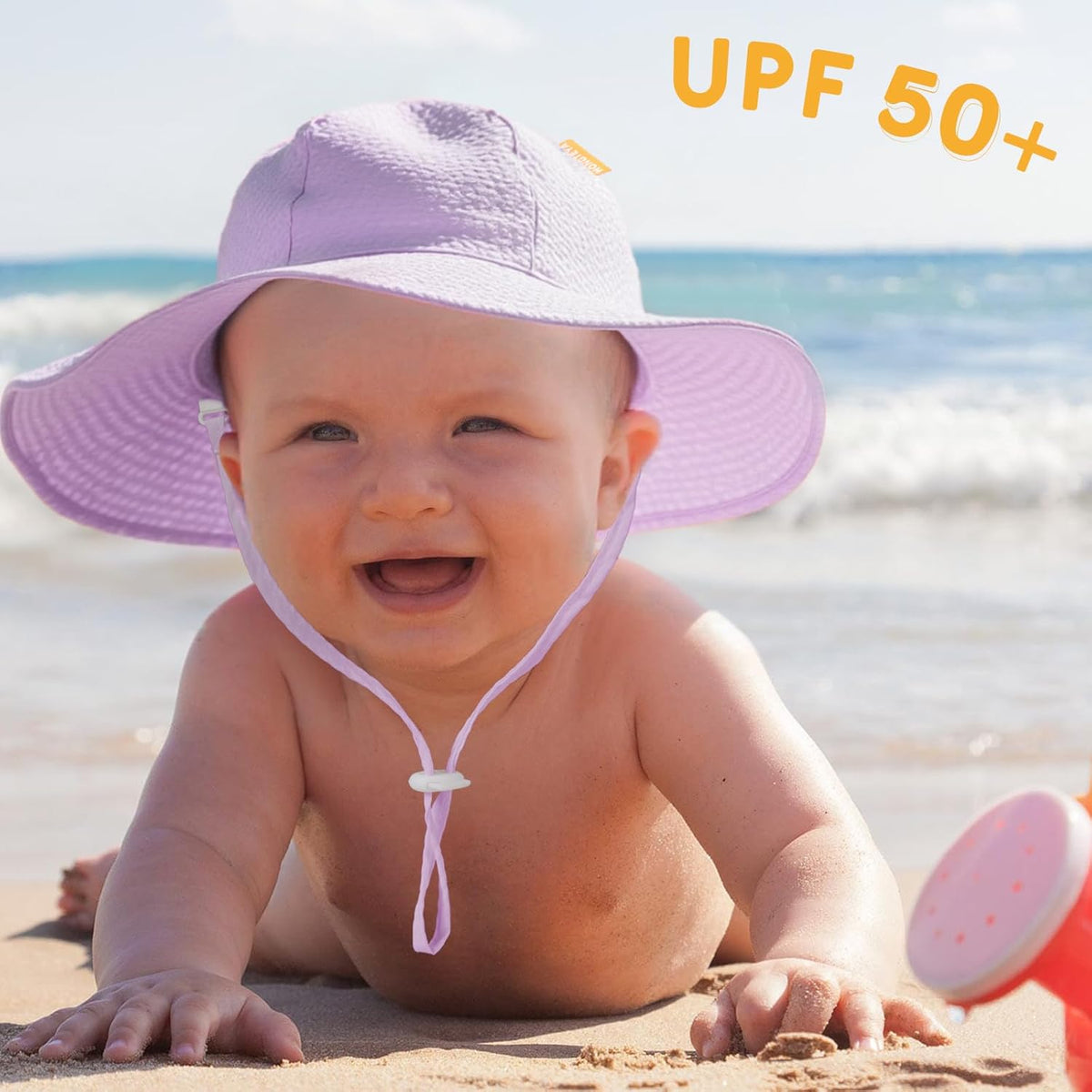 HONGTEYA Baby Sun Hat Toddler Girl Beach Hat Adjustable Outdoor Summer Hat UPF 50+ Sun Protection