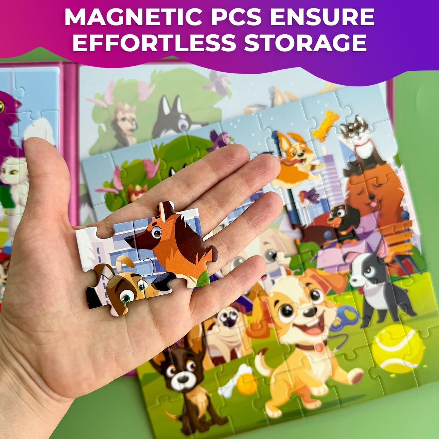 QUOKKA Magnetic Puzzles for Toddlers 3-4 - 2x48 Travel Puzzle Games for Kids Ages 3-5 Years Old