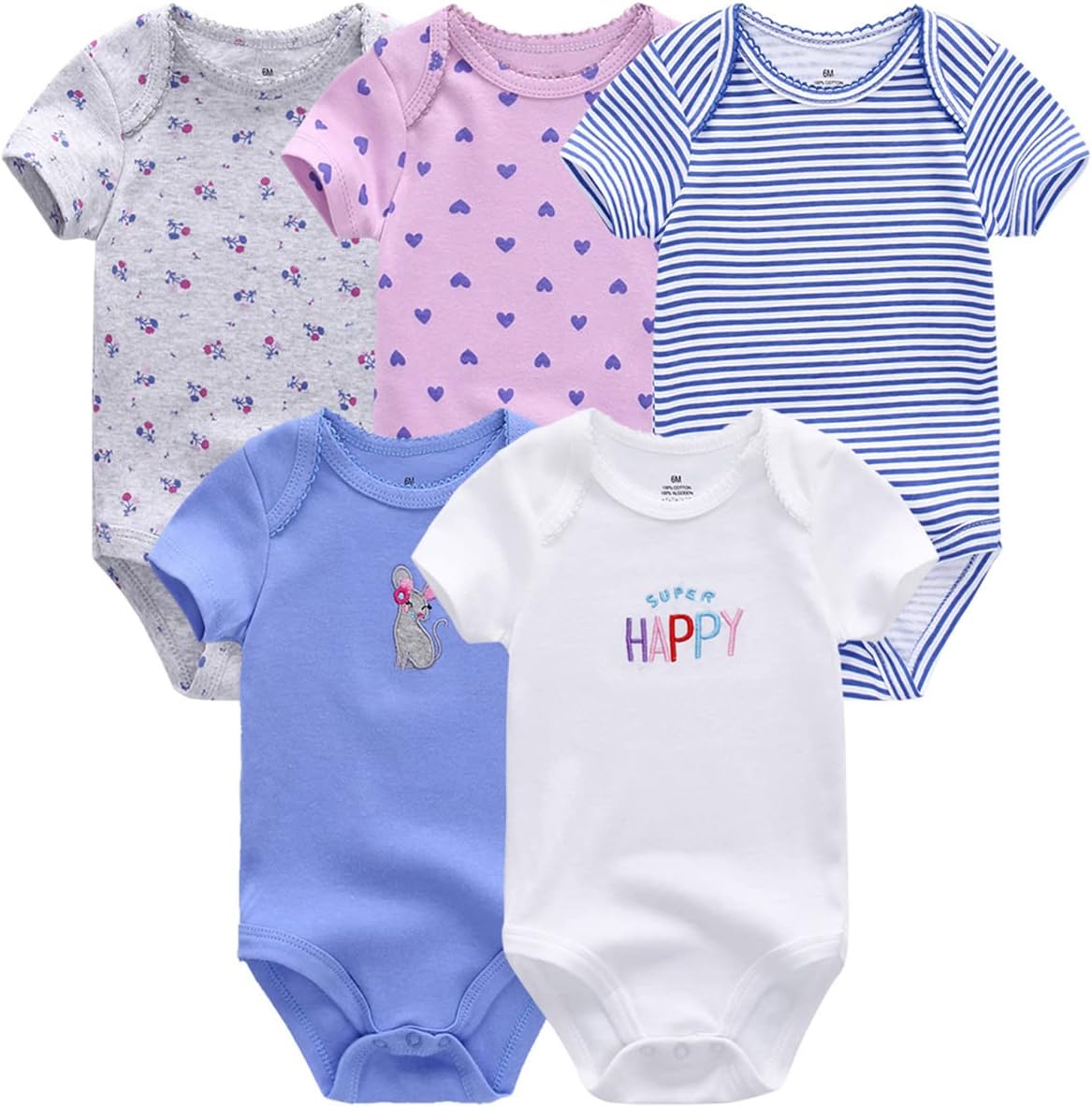 Newborn Layette Gift Set Bodysuits Pants for Baby Girl and Boy 24 Piece 100% Cotton Essentials and