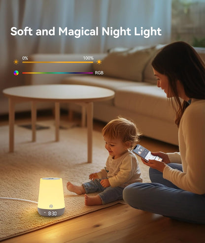 Dreamegg Sound Machine Baby - White Noise Sound Machine Baby With Night Light, Ok to Wake Alarm