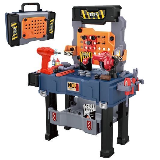 MUGEYMYD Kids Tool Bench Set with Electric Drill and Realistic Tool