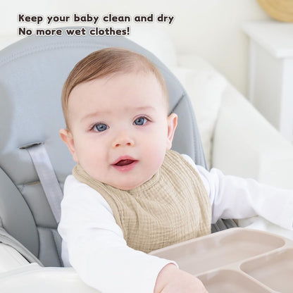 Susurration Muslin Baby Drool Bibs 10Pack Soft Square Adjustable Bandana Bibs for Unisex Baby Girls