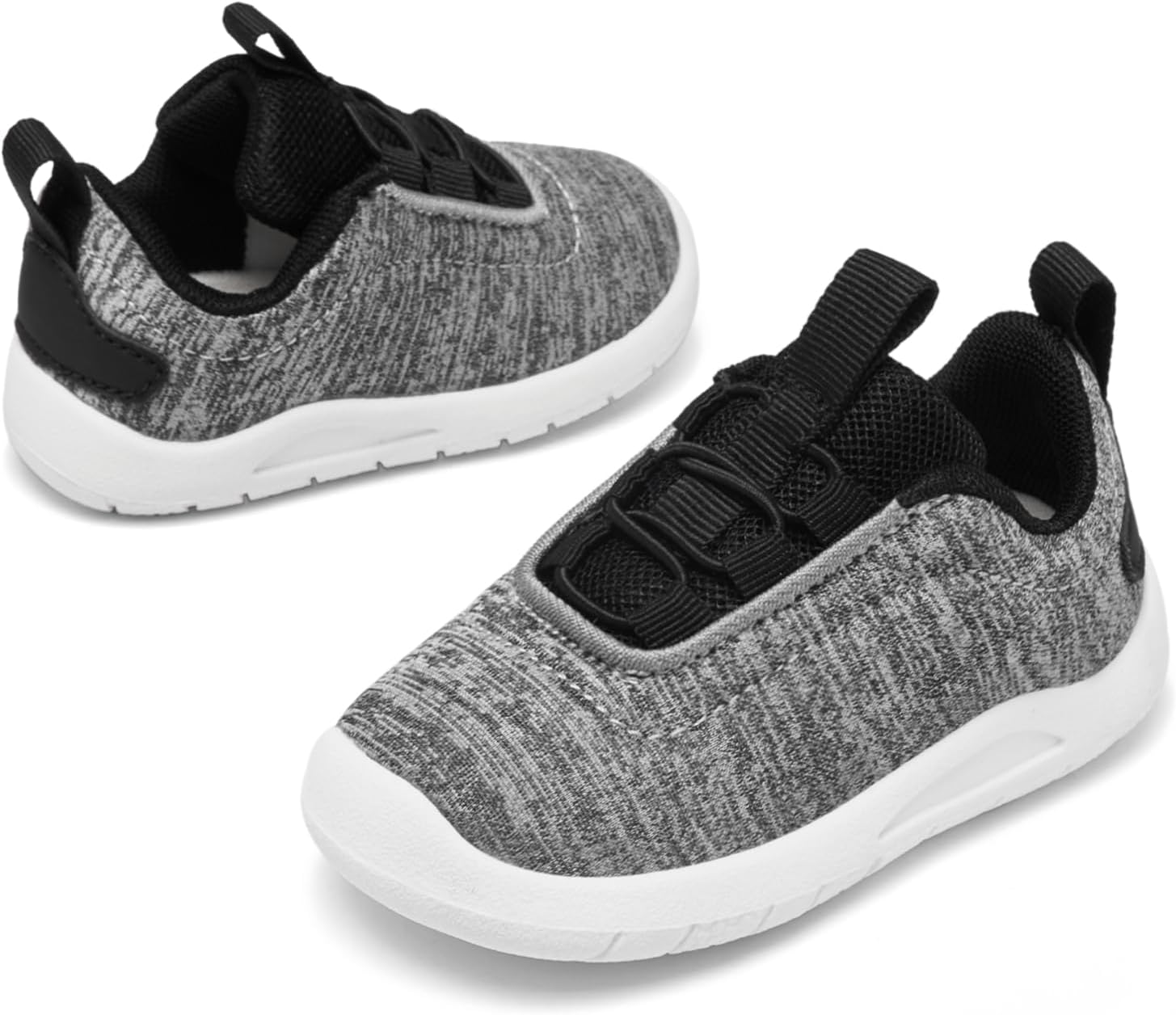 MORENDL Toddler Slip On Sneakers Baby Walking Shoes Non-Slip Breathable Unisex Pink Mesh Lace-Up