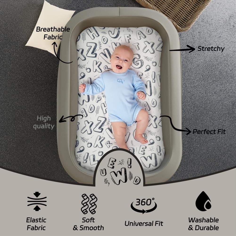 4 Pack Breathable Bassinet Sheets for Baby Boys Neutral Unisex Soft Bassinet Fitted Sheets for