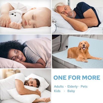 2 Packs Reusable Incontinence Bed Pad, 36X41 Inch Washable Pee Pads, Waterproof Bed Pad & Pet Pad