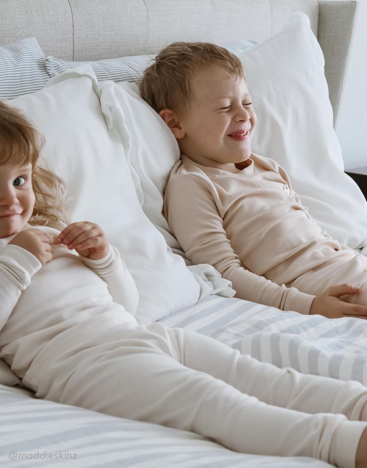 moimoln 6M-8Y Modal Cotton Solid Soft Breathable Baby Toddler Boys Girls Snug fit Pjs Long Sleeve