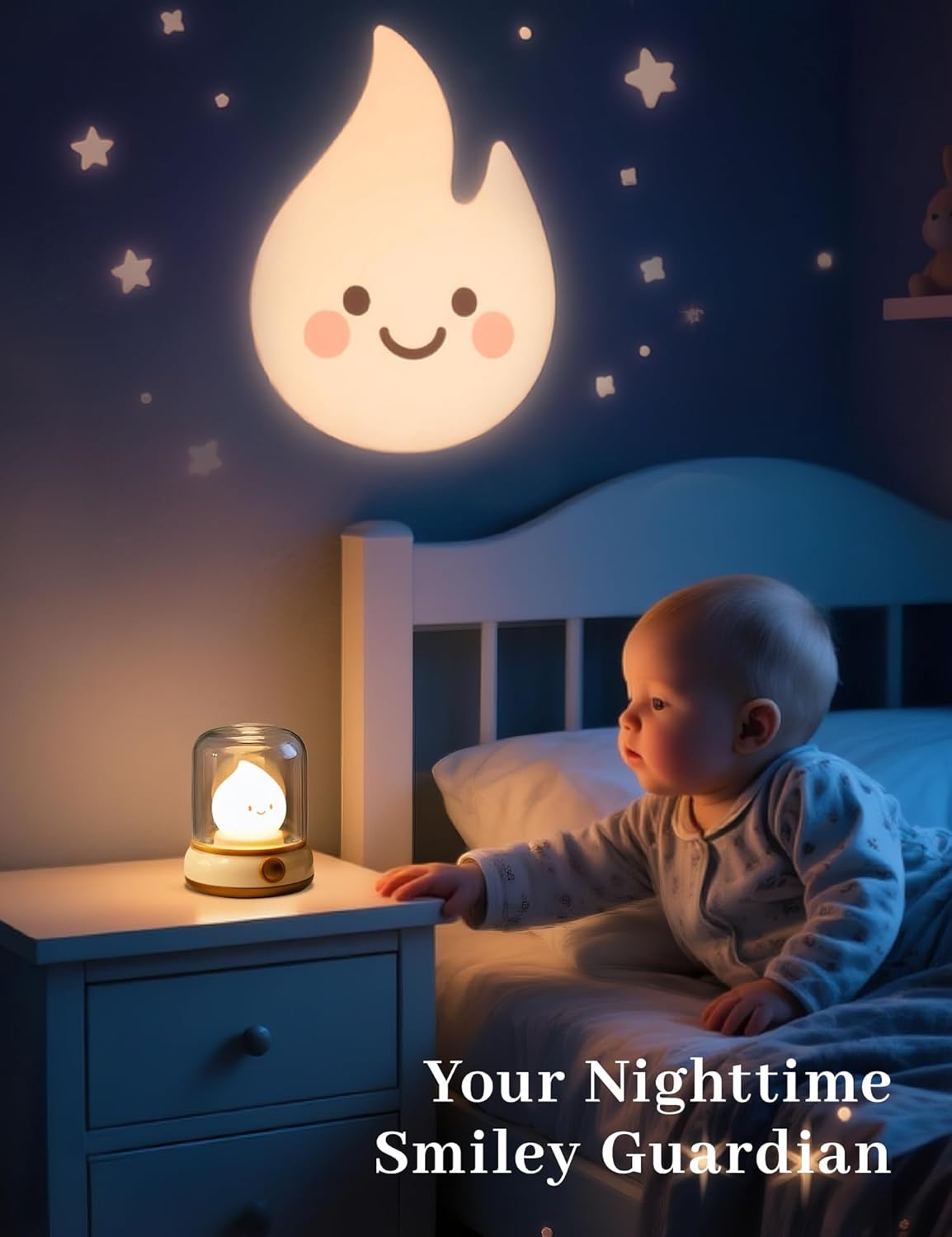 Cute Campfire Lamp, Portable LED Camping Lantern, Rechargeable, Dimming, Candle Lights & Night
