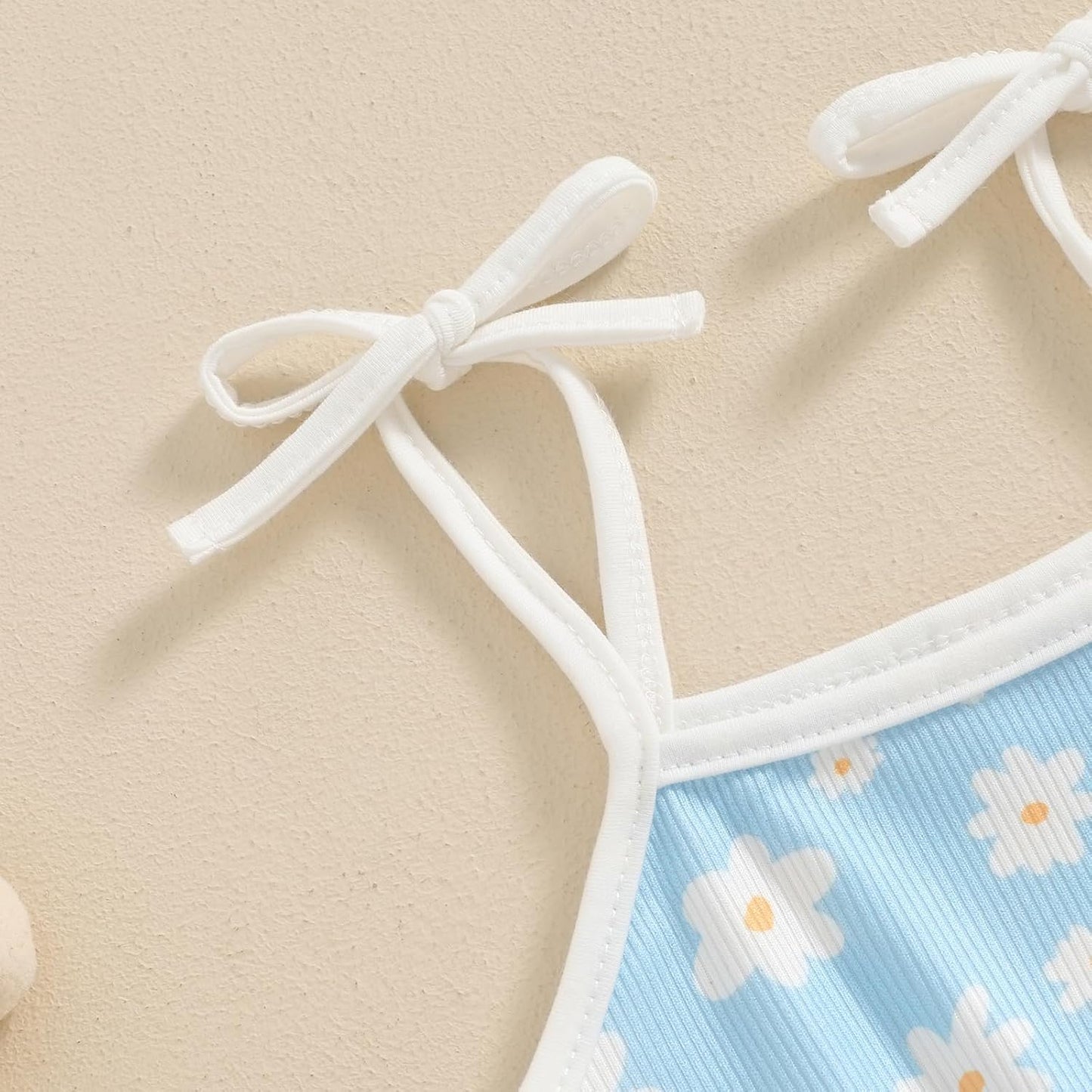 WZTYYDS Toddler Baby Girl Summer Clothes Floral Romper Tie-Up Strap Halter Jumpsuit Infant Summer