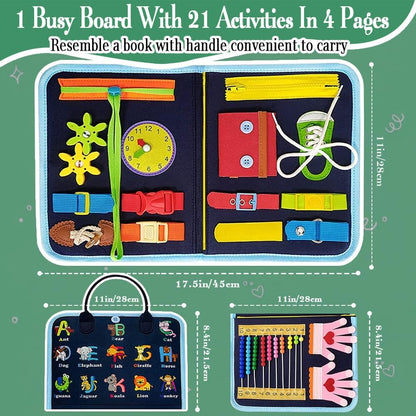 Busy Board, Fidget Blanket for Autistic Children and Adults, Sensory Blanket Montessori Toys for