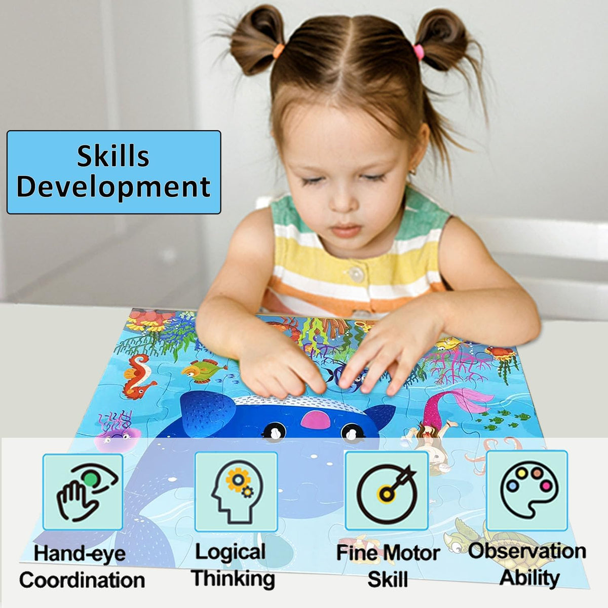 Jumbo Floor Puzzle for Kids, Large Jigsaw Puzzles 35 Piece for Kids Ages 3-5,Preschool Learning &