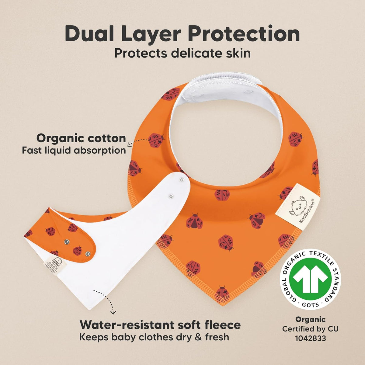 8-Pack Organic Baby Bandana Bibs for Girls - Super Absorbent Triangle Baby Bibs for Drooling and