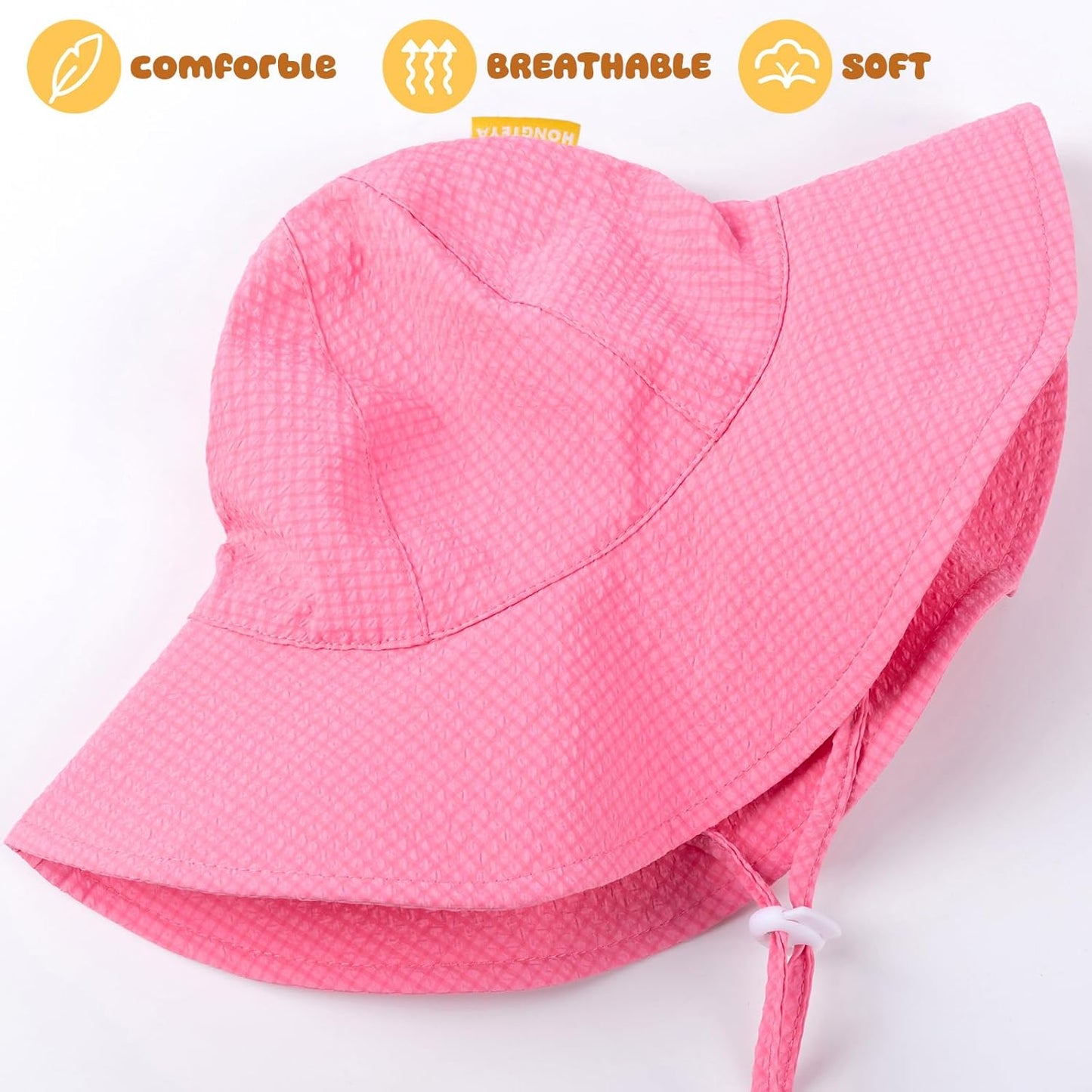 HONGTEYA Baby Sun Hat Toddler Girl Beach Hat Adjustable Outdoor Summer Hat UPF 50+ Sun Protection