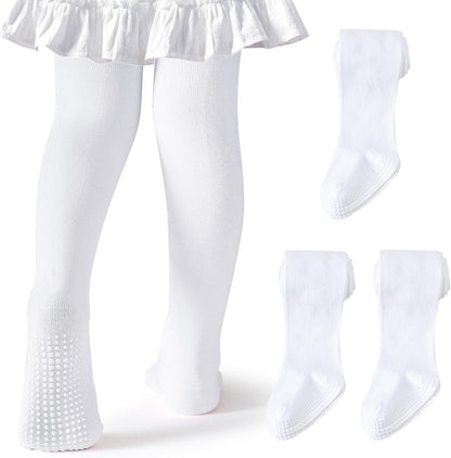 Baby Tights Non Slip Toddler Stockings Tights with Grippers Seamless Soft Cotton Knit Leggings